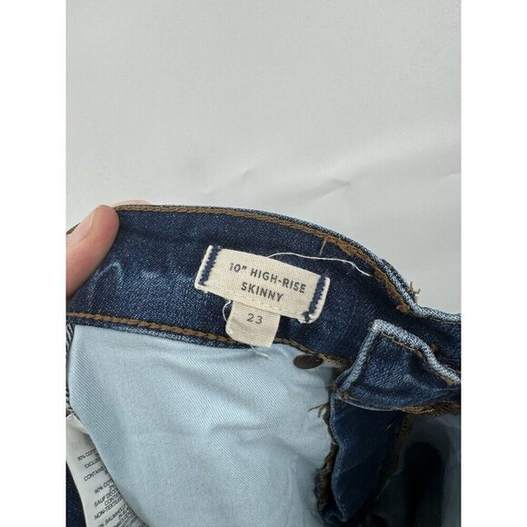 Madewell Women's 10’ High Rise Skinny Button Fly Distressed Jeans Size 23 Blue - Picture 3 of 10